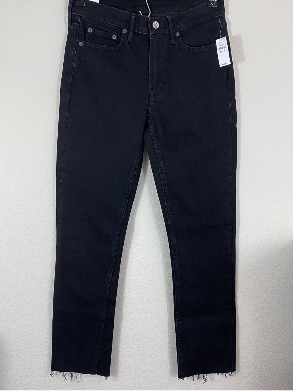 Gap Womens Jeans Size 4 Mid Rise Vintage Slim Raw Hem Black Rinse